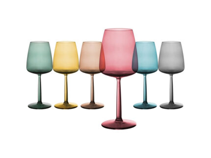 Set 6 Calici In Vetro Colorato Jolangè 43 Cl Design Moderno