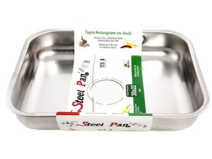 Teglia rettangolare 30x22cm inox 18/10 anti-aderente