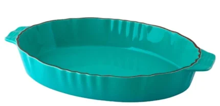 PIROFILA IN CERAMICA OVALE TURCHESE 31 cm HABI