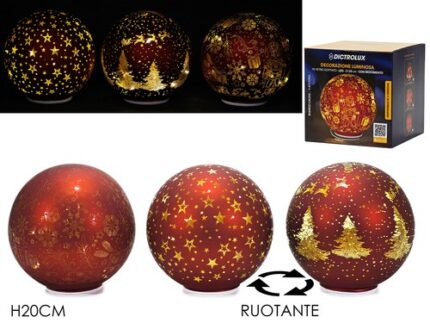 Sfera 20cm C/luci/mov. Batt. Rosso